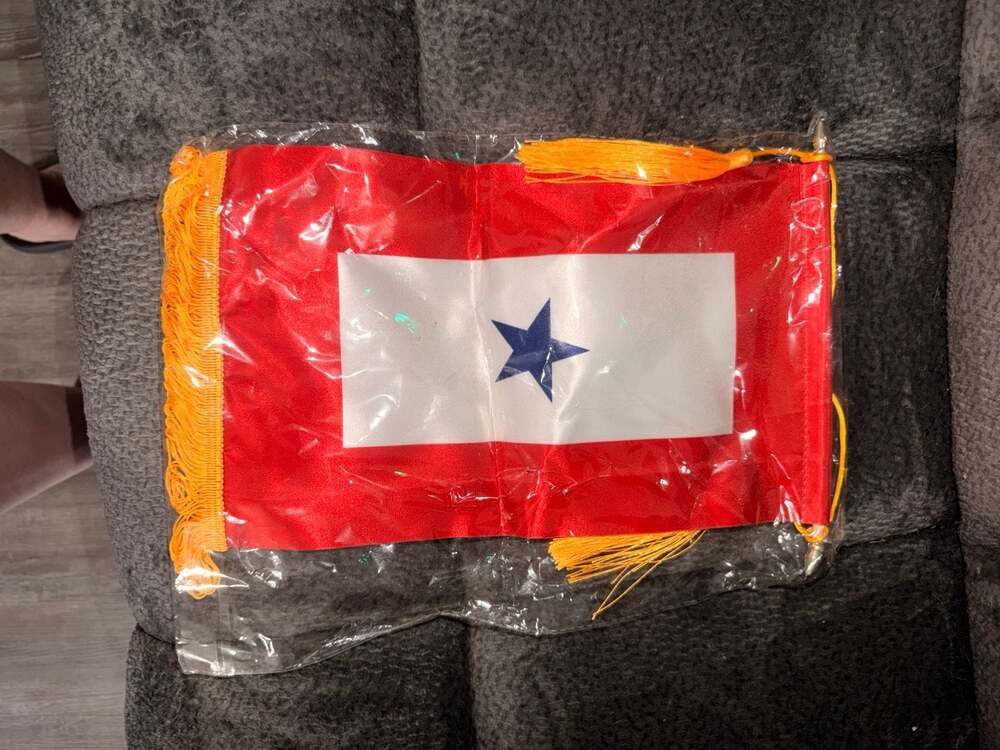 Vintage Military Service Flag Banner with Single Blue Star 12x18
